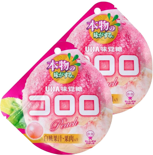 UHA 味覺糖 酷露露Q糖 水蜜桃口味, 40g, 2包
