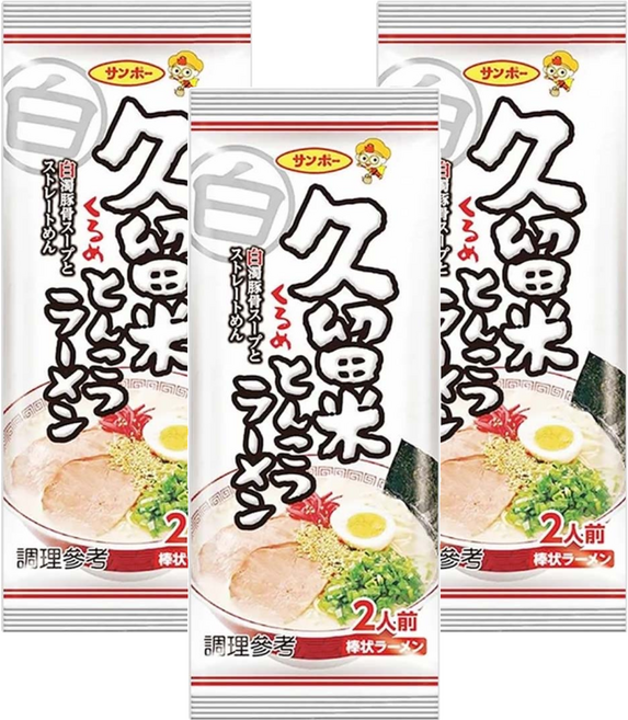 Sanpo 三寶 棒狀久留米豚骨風味拉麵 172.4g, 3包