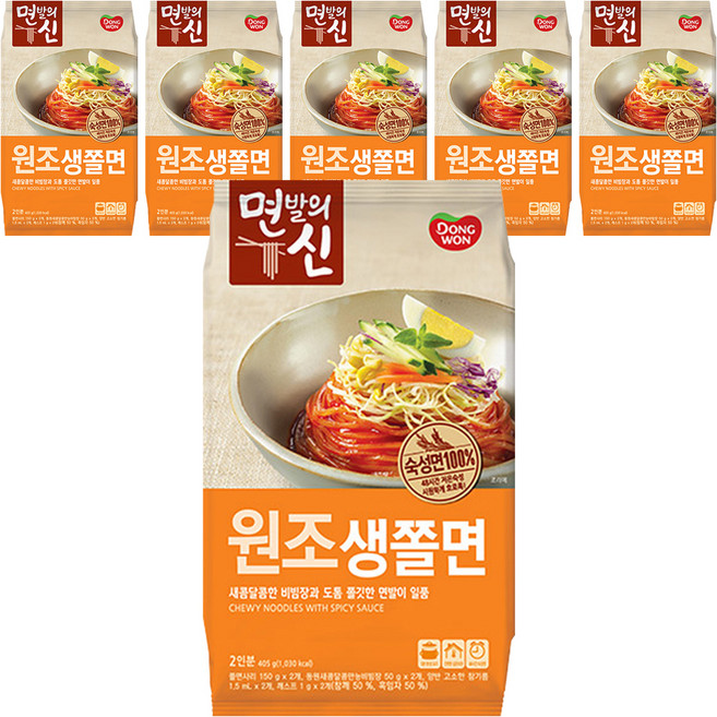 동원 면발의신 원조 생쫄면, 6개, 405g
