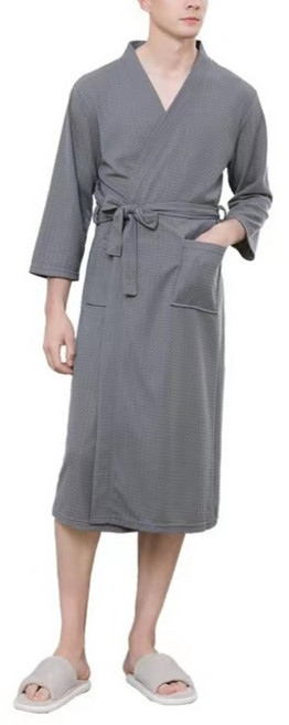 원이네 커플 와플 샤워 가운 XL, 그레이, 1개