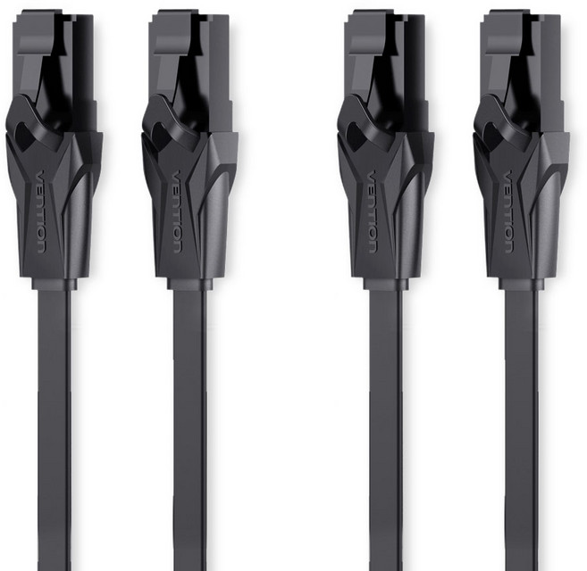 벤션 칼국수형 CAT.6 랜선 랜케이블 UTP 1Gbps 1m, b.블랙 1m, 2개