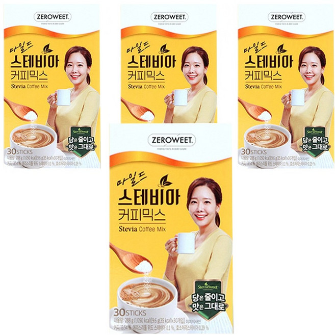 스테비아스위트 마일드 스테비아 커피믹스, 9.6g, 30개입, 4개