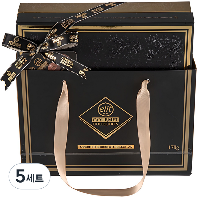 elit 伊莉特 Gourmet 綜合精選巧克力禮盒 黑色, 170g, 5套