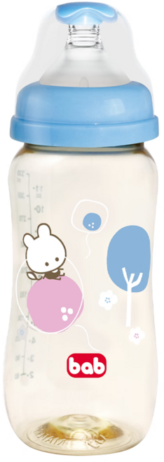 bab 培寶 PPSU 寬口徑奶瓶, 330ml, 1個, 淡淡茶色