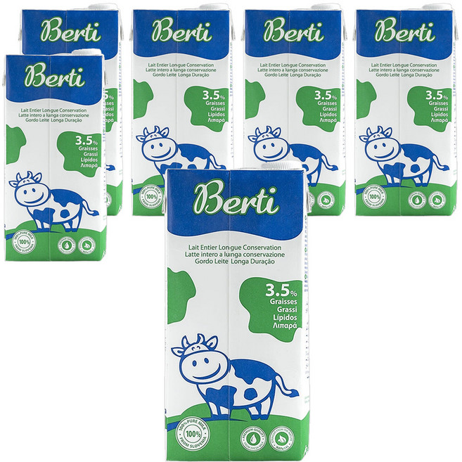 Berti 歐洲寶貝優質保久牛奶, 1L, 6瓶