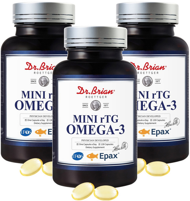 닥터브라이언 미니 rTG 오메가3 레몬향, 130정, 3개
