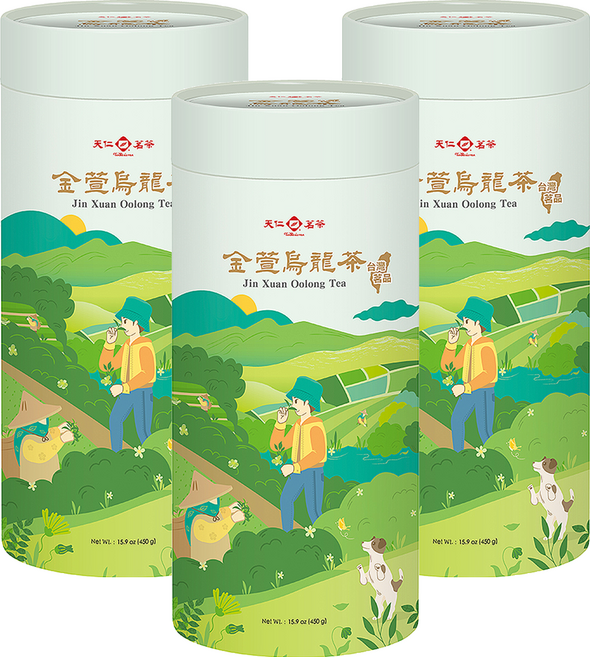 天仁茗茶 台灣茗品 金萱烏龍茶, 450g, 1罐, 3罐