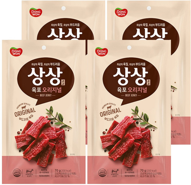 상상육포 오리지널, 70g, 4개