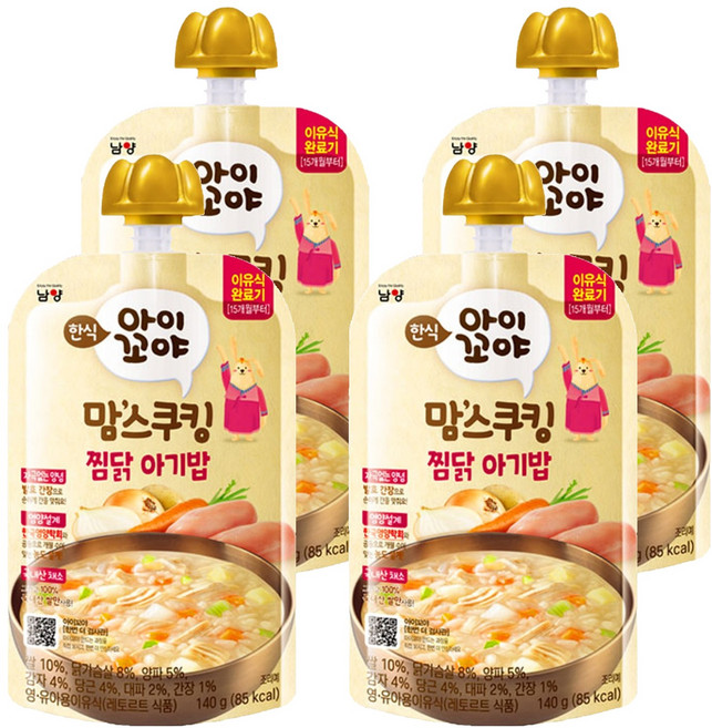 맘스쿠킹 이유식, 140g, 4개, 찜닭아기밥
