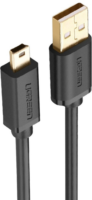 UGREEN 綠聯 USB-A-Mini USB傳輸線, 1.5m, 黑色, 1條