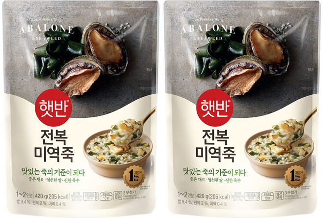 햇반 전복미역죽, 420g, 2개