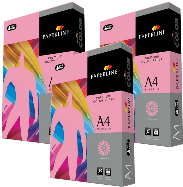 PAPERLINE 彩色影印紙 PL175 粉紅色 80磅, A4, 1500張