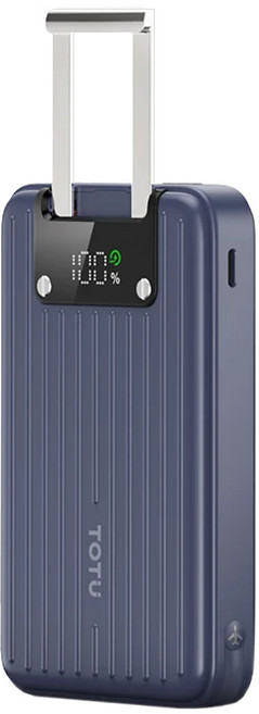 TOTU 拓途 PD+QC行李箱造型磁吸數顯快充行動電源 手機支架 10000mAh, PB-1007, 藍色