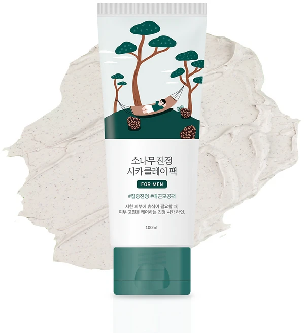 라운드랩 포 맨 소나무 진정 시카 클레이 팩 100ml, 1개, 1개입 - 쿠팡