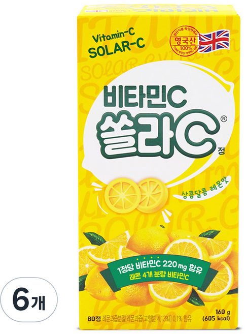 고려은단 쏠라C 비타민 레몬맛, 80정, 6개
