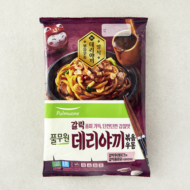 풀무원 생가득 갈릭 데리야끼 볶음 우동 2인분, 445g, 1개