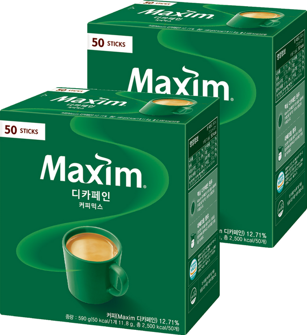 맥심 디카페인 커피믹스, 11.8g, 50개입, 2개