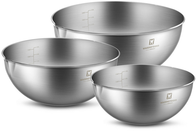 바겐슈타이거 버큄 스텐 믹싱볼 3종 세트, 20cm + 24cm + 28cm, 1세트