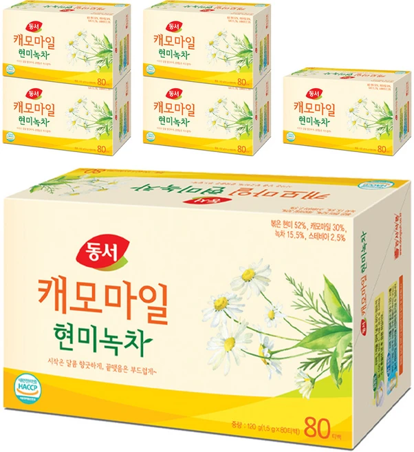 동서 캐모마일 현미녹차, 1.5g, 80개입, 6개 - 쿠팡