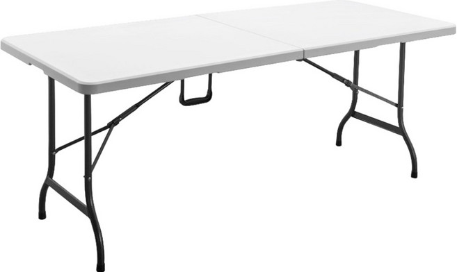 AOTTO 創意傢俱 150加寬桌面手提式折疊式戶外露營桌 TA-100, 米白色