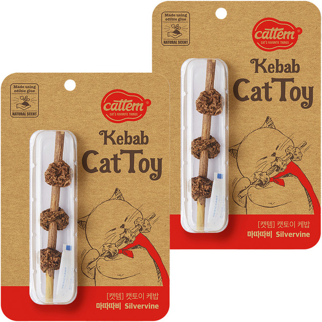 캣템 고양이 케밥 장난감 2.5 x 12 cm, 케밥 마따따비, 2개