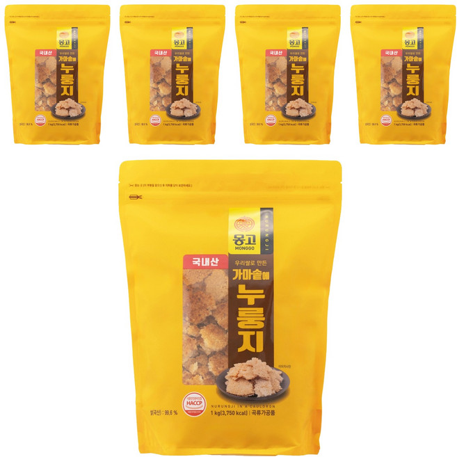 몽고식품 가마솥에 누룽지, 1kg, 5개