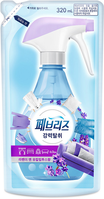 페브리즈 섬유탈취제 라벤더 앤 유칼립투스향 리필, 320ml, 1개