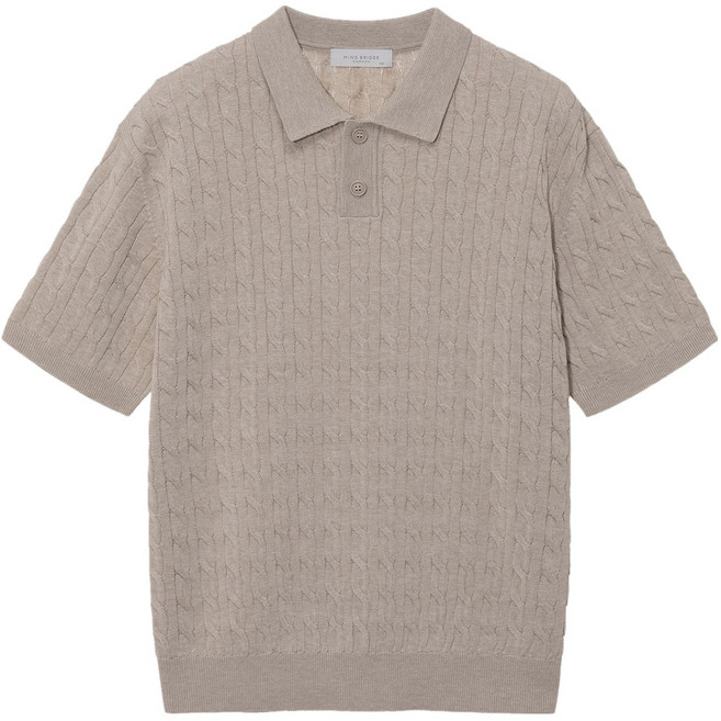 마인드브릿지 남성용 케이블 카라반팔니트 MZKT3123