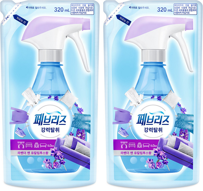 페브리즈 섬유탈취제 라벤더 앤 유칼립투스향 리필, 320ml, 2개