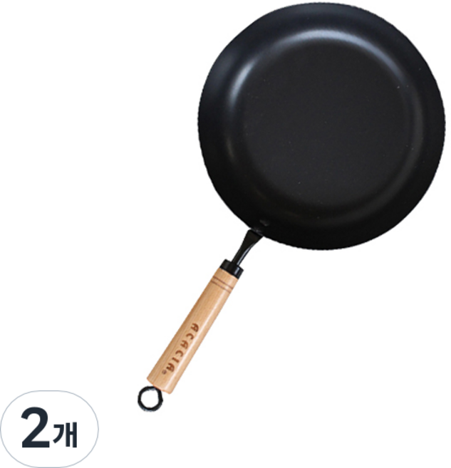 ACACIA HOME Chef's Steel 木柄鍋 電磁爐 IH, 22 x 22 x 40 cm(帶手柄）, 2個