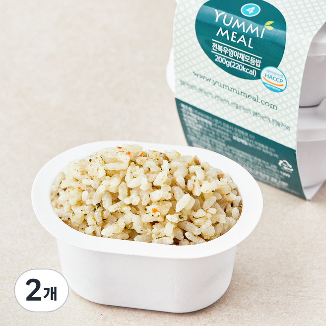 얌이밀 유아용 완료기 15~36개월 이유식 전복우엉야채모듬밥, 200g, 2개