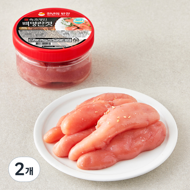 천년의반찬 속초명인 백명란젓, 200g, 2개