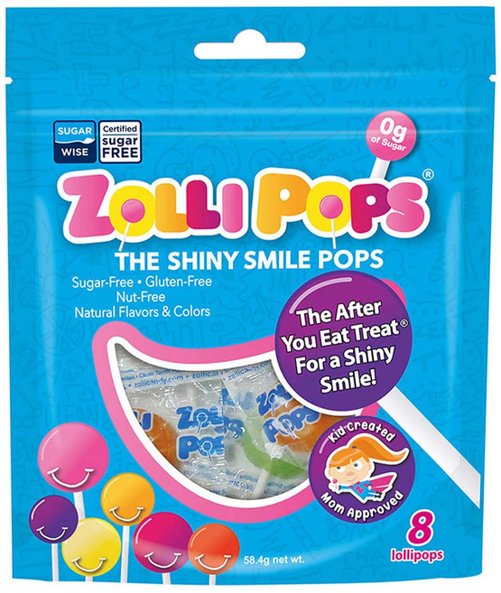 ZOLLI POPS 木糖醇無糖棒棒糖 綜合水果口味, 58.4g, 1袋