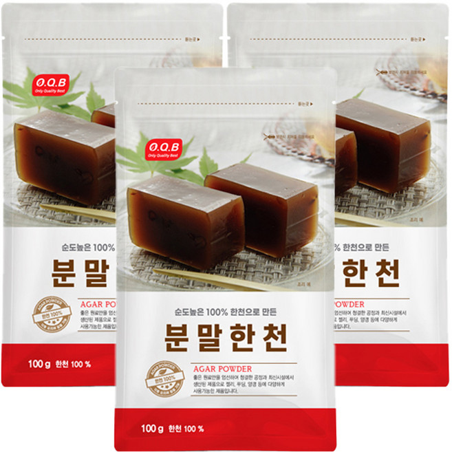 OQB 분말한천, 100g, 3개