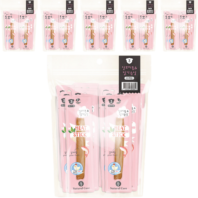 네츄럴코어 강아지 미트스틱, 혼합맛(실꼬리돔/닭가슴살), 7g, 120개