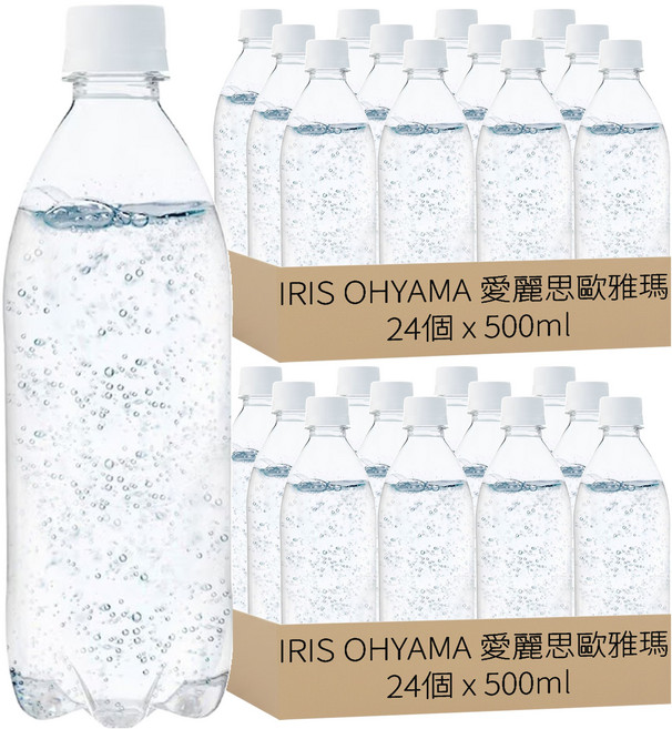 IRIS FOODS 富士山強氣泡水 環保無標籤款, 500ml, 48個