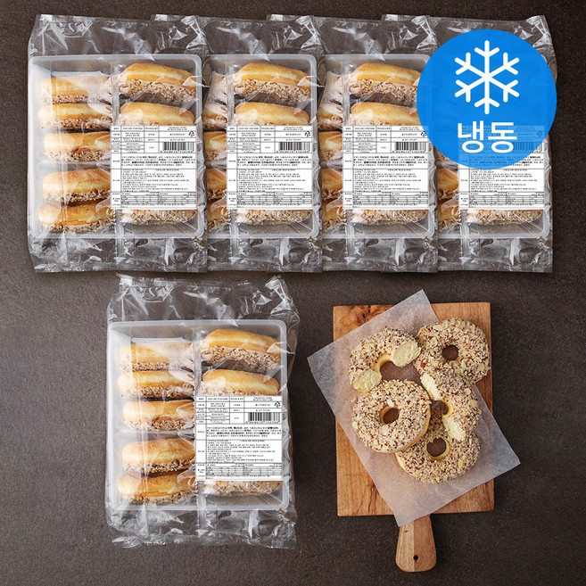 디엔비 아몬드화이트링 도넛 (냉동), 50g, 10개입, 5개