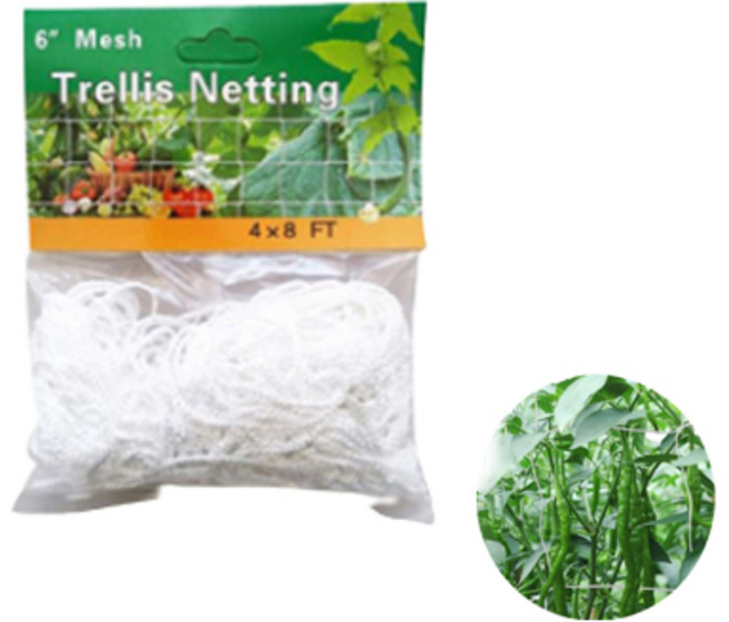 12라운드 넝쿨식물 지지대 원예그물 1.35 x 2.7m 2p, 흰색