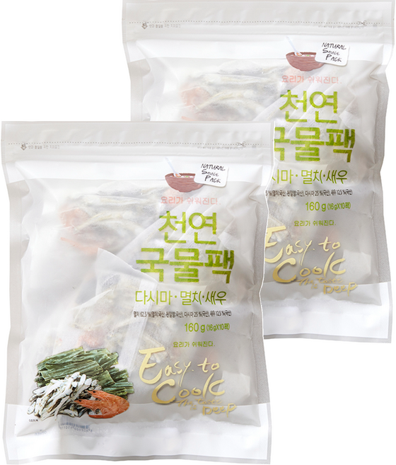 천연국물팩 10p, 160g, 2개