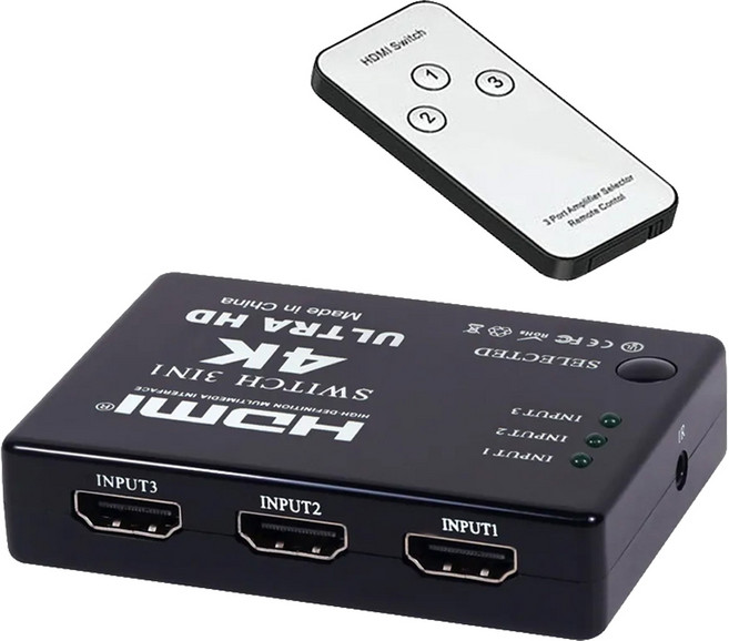 DigiFusion 伽利略 HDMI 1.4b 影音切換器 3進1出 + 遙控器, H4301R, 1套