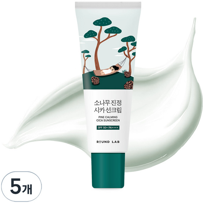 라운드랩 소나무 진정 시카 선크림 SPF50+ PA++++, 40ml, 5개