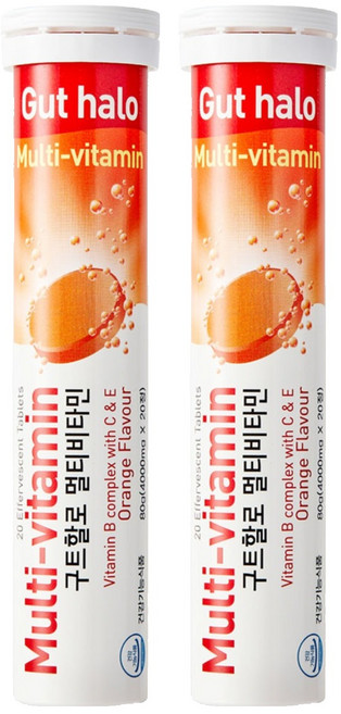 구트할로 멀티 발포비타민 오렌지맛, 20정, 2개