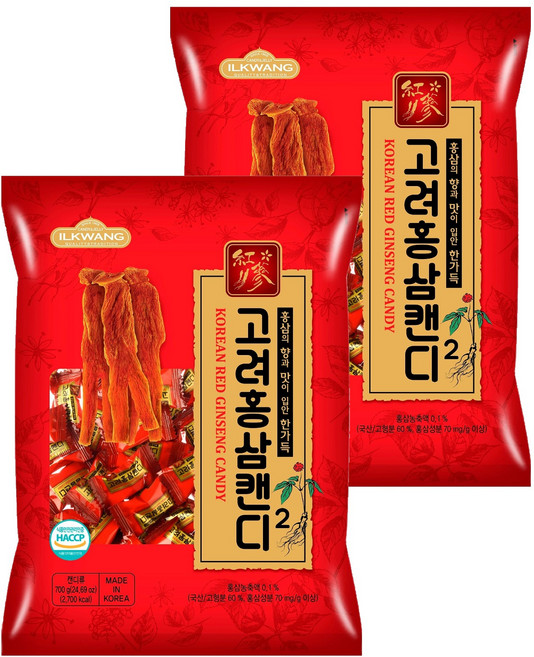 일광제과 고려홍삼캔디2, 2개, 700g