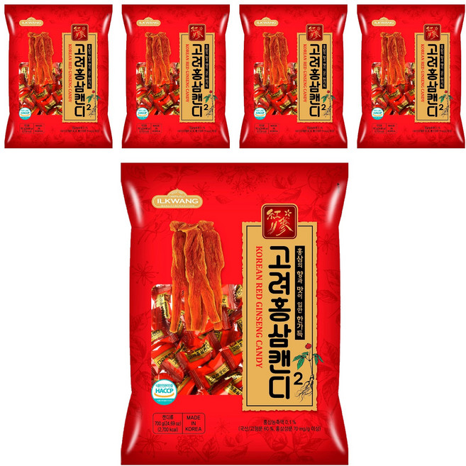 일광제과 고려홍삼캔디2, 5개, 700g