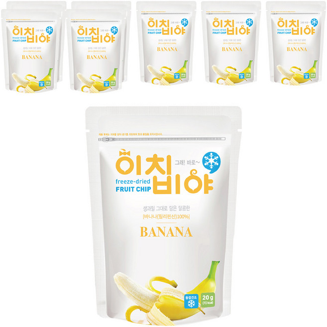 이치비야 동결건조 과일칩 바나나, 20g, 8개