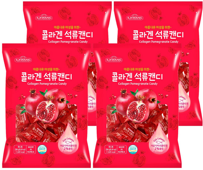 일광제과 콜라겐 석류캔디, 250g, 4개