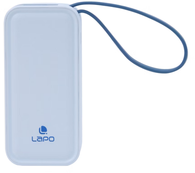 LaPO 20W雙向快充二合一充電器行動電源 5000mAh 自帶Lightning充電線, WT-06, 藍色