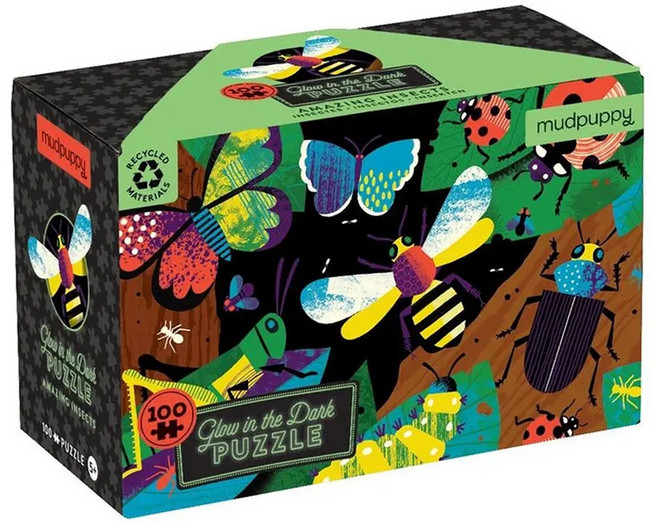 mudpuppy 夜光拼圖 神奇昆蟲, 1個, 100片