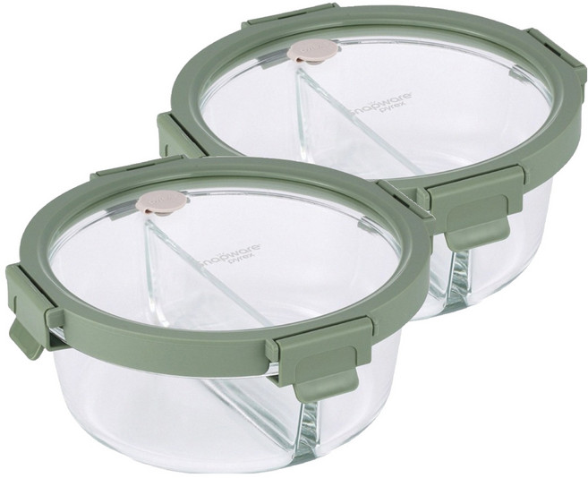 Corelle Brands 康寧餐具 Snapware Eco Green 全可拆玻璃保鮮盒, 容器 + 蓋子, 2組