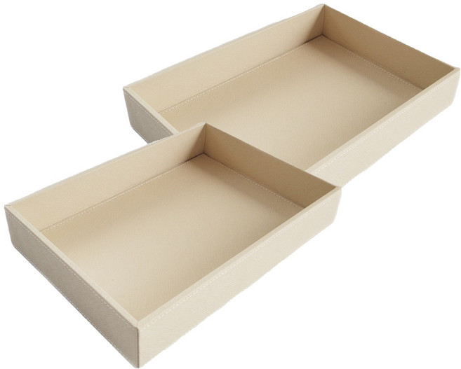 유피어 가죽 모던 트레이, 크림, 2개